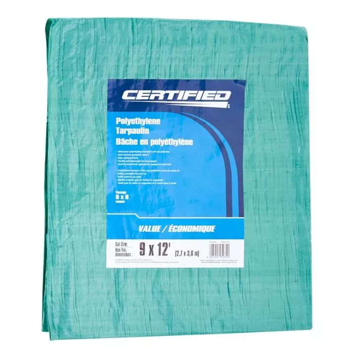0405030 Light Duty Poly Tarp, 9 x 12-ft