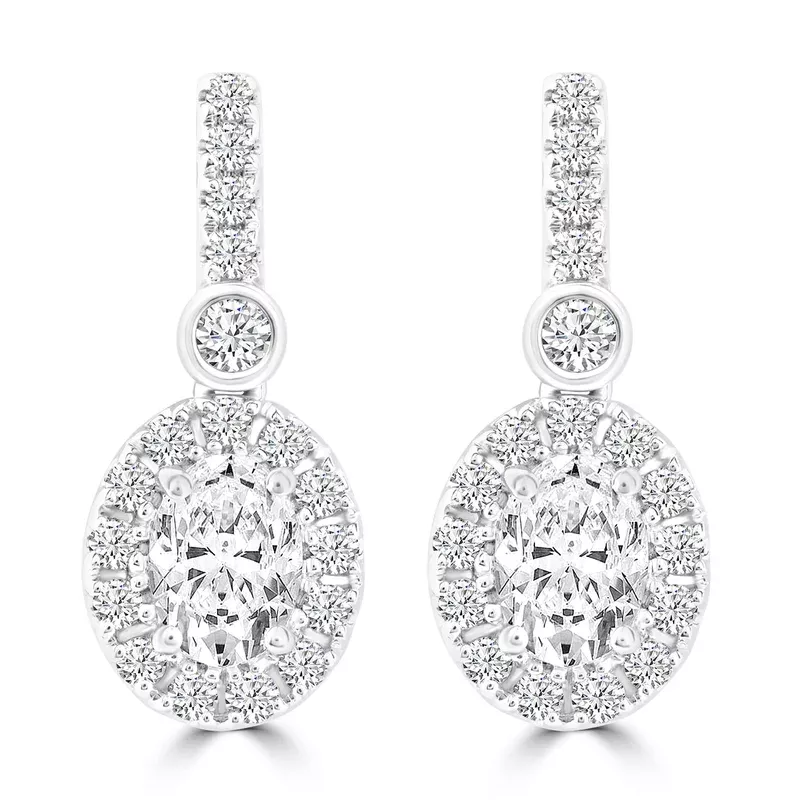 1.45ct Lab Grown Diamond Drop Earrings in 18K White Gold