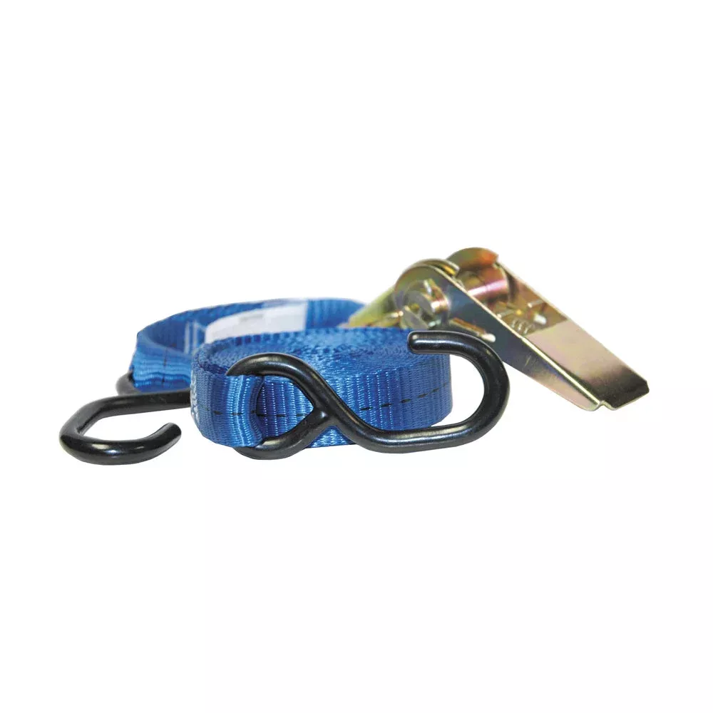 1 Inch X 12 Foot Ratchet Strap With Vinyl Coated”S ” Hook