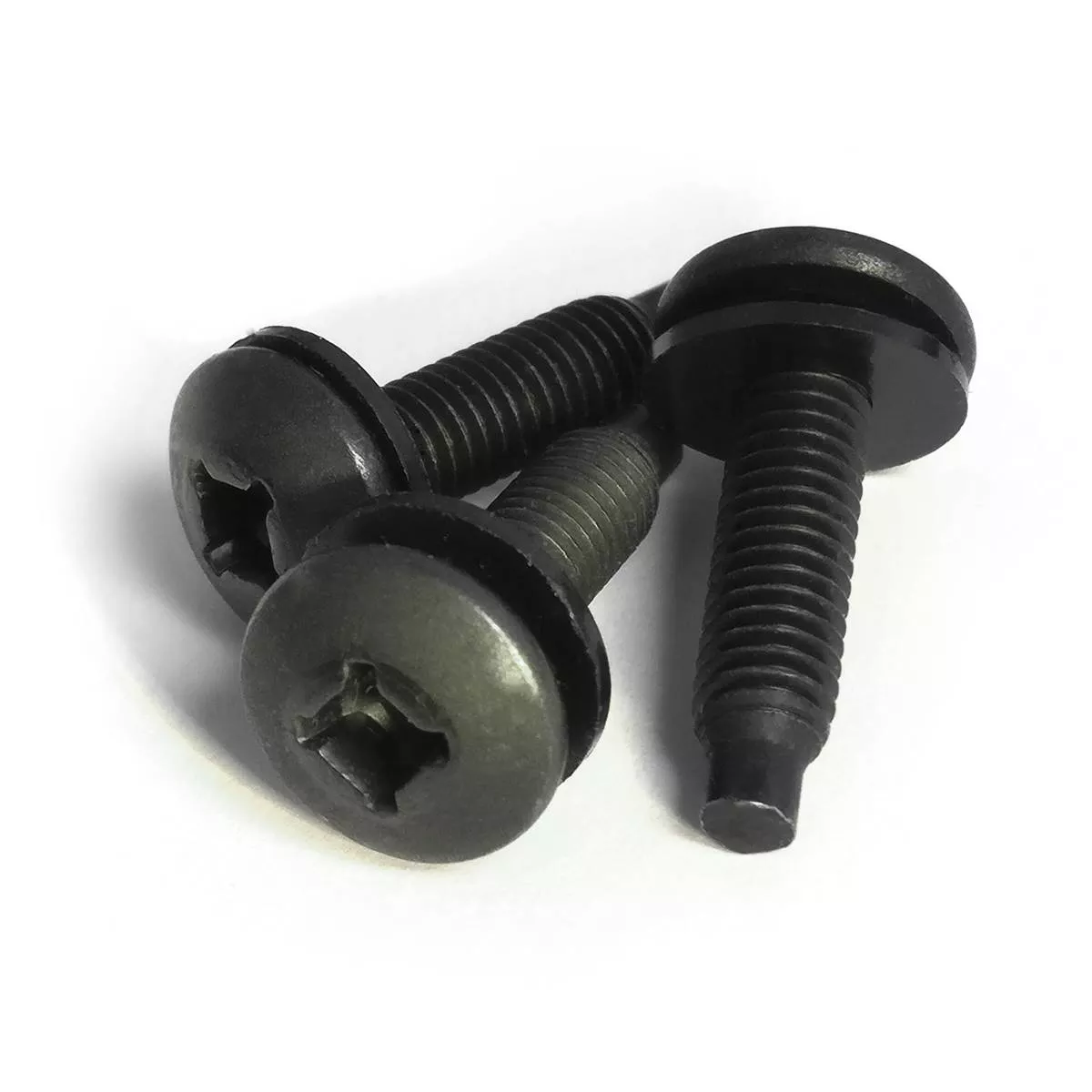 10-32 Quadrex Rack Mounting Screws with Washer, 500/pkg in Plastic Jar