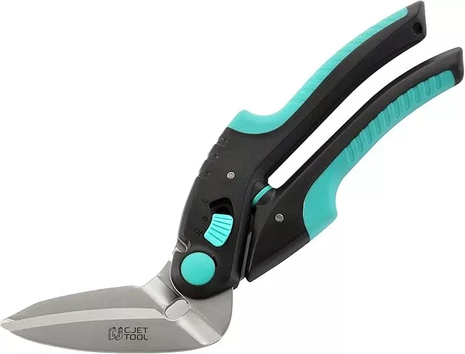 10" Heavy Duty Carpet Cutter, Industrial Scissors, Multipurpose, Professional Soft Grip Stainless Steel (Turquoise)