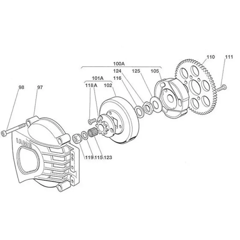 (101A) IA-A-60550-C 10 tooth Clutch Drum IAME 07 Leopard