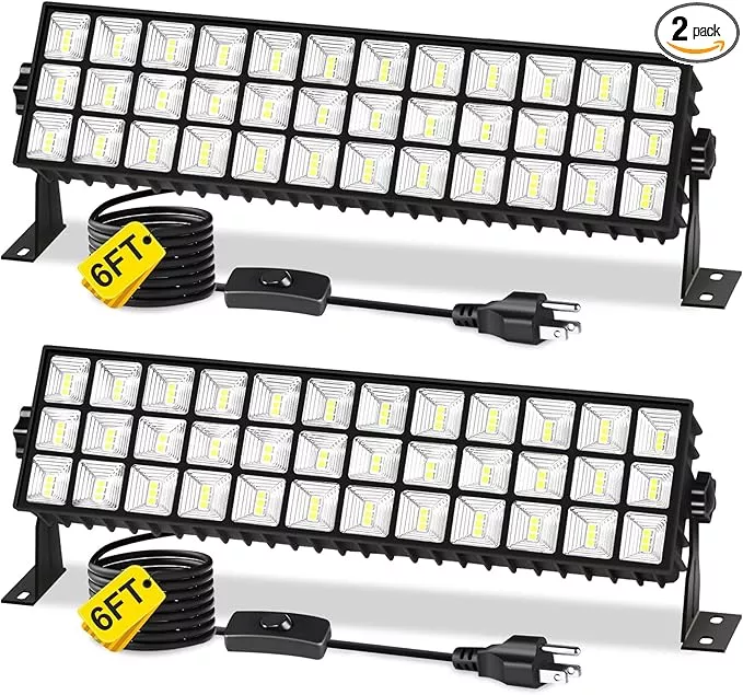 2Pack 100W Shop Light, 11000LM 6000K Daylight White Super Brighter LED Shop Light, IP66 Waterproof Garage Lighting with 1.8M/6FT Cord, Bay Light for Workshop Yard Garage Warehouses