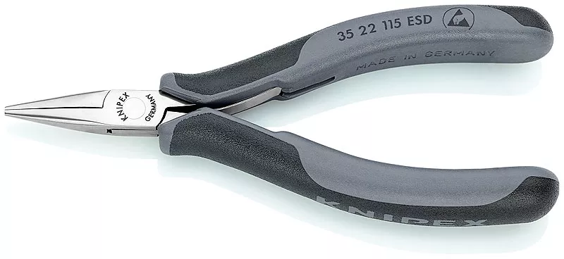 4-1/2" Electronics Pliers-Half Round Tips, ESD Handles