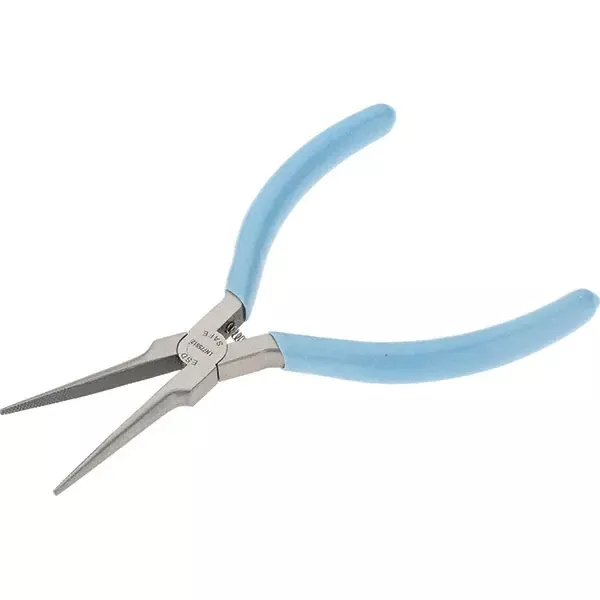 5 1/2" ESD Safe Serrated Jaws Slim Line Long Needle Nose Plier, Bagged