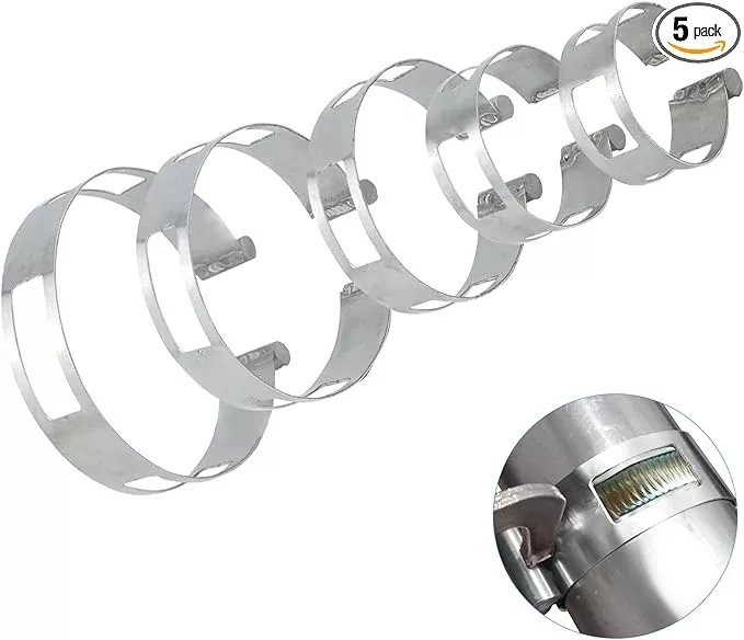 5PCS Stainless Steel Welding Tacking Band Clamp,Clamp-On Exhaust Pipe Tacking Band for Welding Fabrication (Including 2 Inch 2.5 Inch 3 Inch 3.5 Inch 4 Inch)