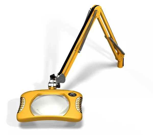 7" x 5.25" Rectangle Green-Lite ESD Safe Magnifier - Screw Down - 43" Reach - Blazing Yellow