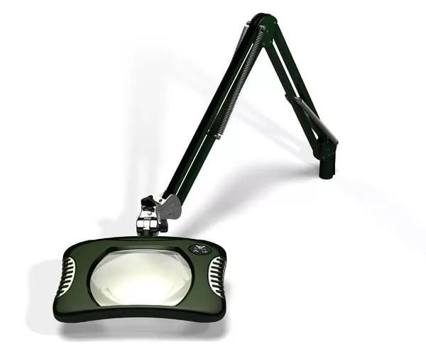 7" x 5.25" Rectangle Green-Lite ESD Safe Magnifier - Screw Down - 43" Reach - Racing Green