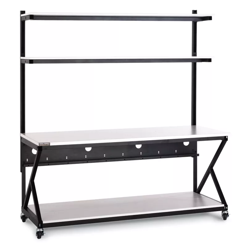 72" Performance 200 Series LAN Station - Folkstone / Work Bench with Full Bottom Shelf