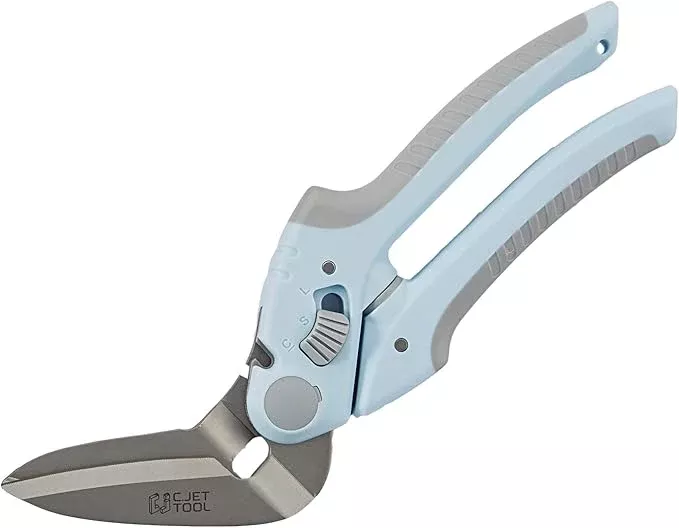 8" Heavy Duty Scissors, Carpet Cutter, Industrial Scissors, Multipurpose, Scissors for Carpet, Cardboard, Leather, Pruning, Gardening, Professional Soft Grip Stainless Steel (Blue)