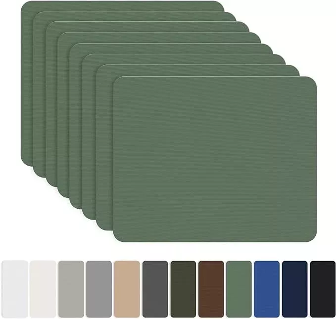 8-Piece Green Nylon Fabric Repair Patch Kit - Self-Adhesive, Waterproof, Lightweight - 7.87 x 5.9 Inch - For Clothing, Down Jacket, Tent, Bag