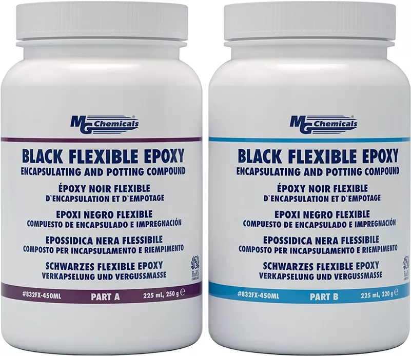 832FX - 450 mL (15.2 fl oz) Bottle - 1A:1B BLACK FLEXIBLE EPOXY ENCAPSULATING AND POTTING COMPOUND
