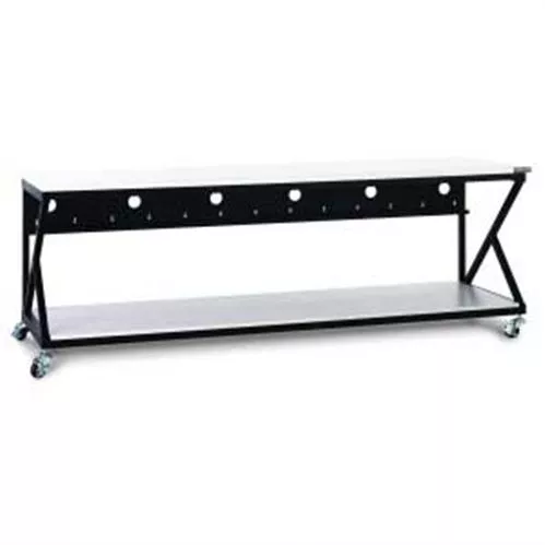 96" Performance 300 Series LAN Station-Folkstone/Work Bench with Full Bottom Shelf No Upper Shelving