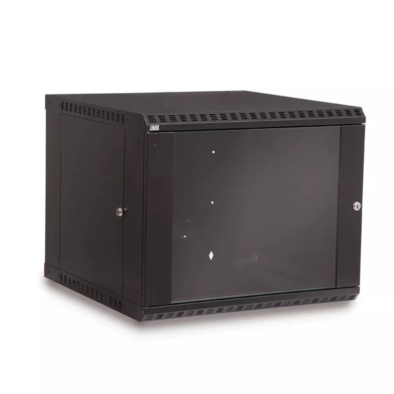 9U LINIER Fixed Wallmount Cabinet - Glass Door