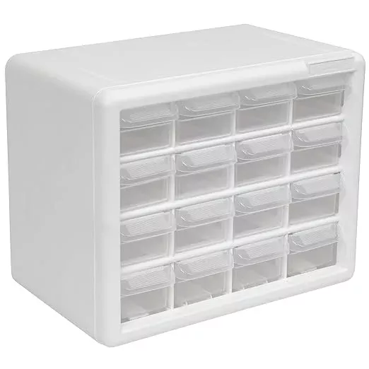 Akro-Mils 16-Drawer Plastic Drawer Storage Cabinet for Garage Organization, Beads, Makeup Organizer, Building Bricks Storage, Teacher Toolbox, 10-1/2-Inch W x 6-1/2-Inch D x 8-1/2-Inch H, 10116 Black