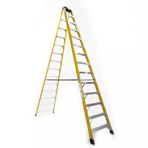 Bauer 14' Fiberglass Step Ladder Type IA 300lb Rated 35014