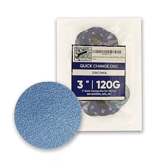 Benchmark Abrasives 3 Inch Sanding Discs Quick Change Zirconia Sanding Discs, Drill & Die Grinder Sanding Disc - Deburring Polishing Rust Remover for Metal Paint Stripper (500 Pack), 24 Grit