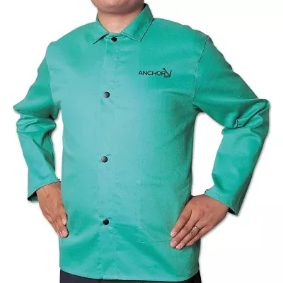 Best Welds Flame Retardant (FR) Cotton Sateen Jacket, 2X-Large, Visual Green CA-1200-2XL