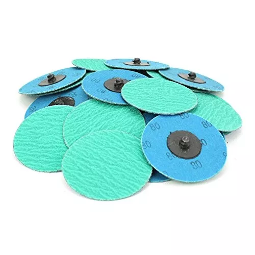 BHA Green Zirconia with Grind Aid Quick Change Sanding Discs Type R Male Roll On, 2" (120 Grit) - 25 Pack
