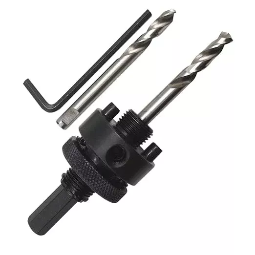 Bi-Metal Hole Saw Arbor Mandrel 3/8" Hex Shank with High Grade Pilot Drill bit