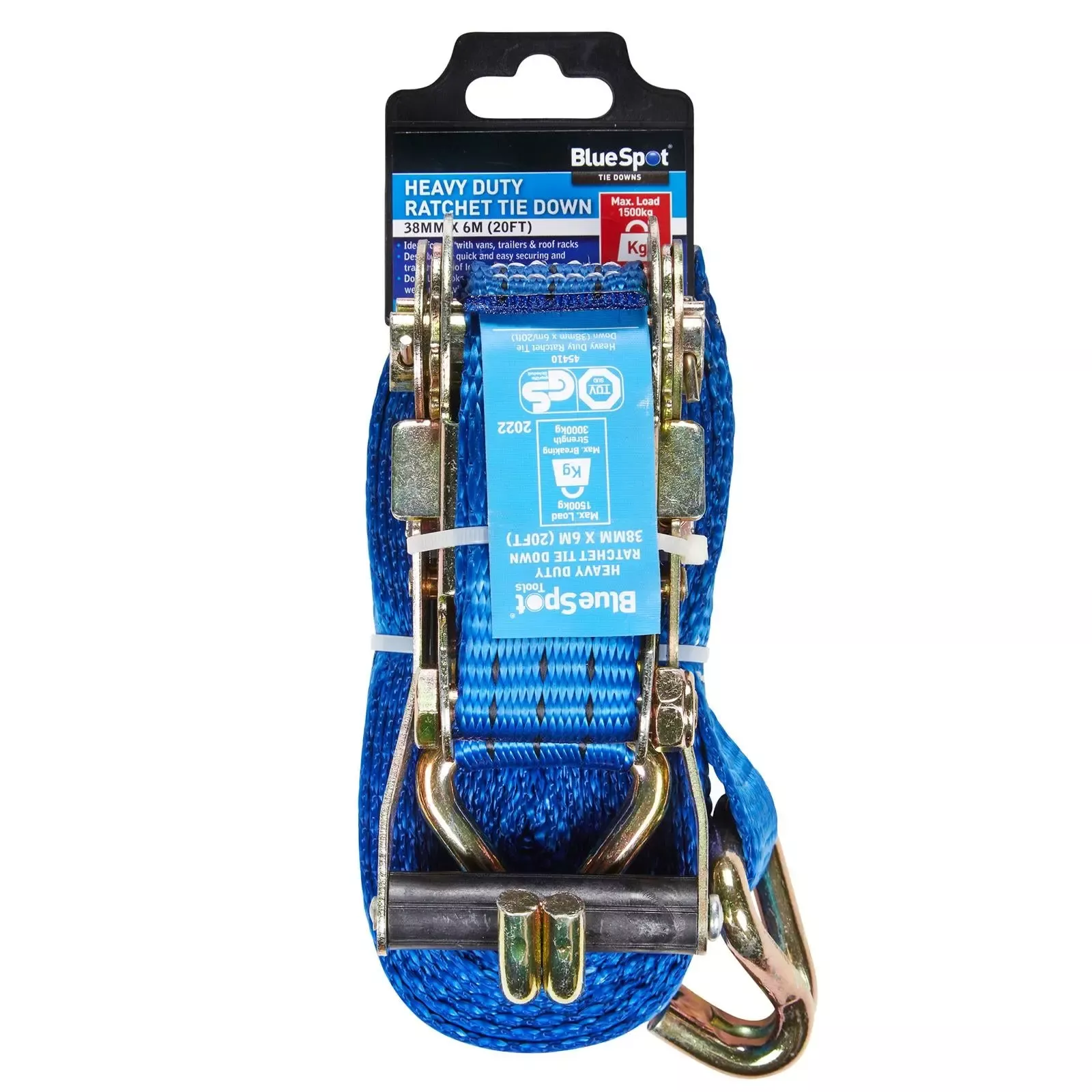 BlueSpot Ratchet Tie Down Heavy Duty 38mm x 6 m ( 20ft )