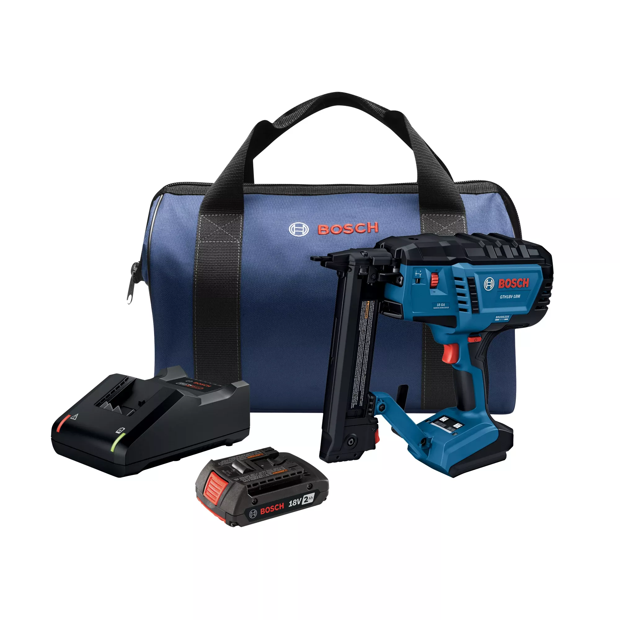 Bosch Power Tools 18V 18-Gauge Narrow Crown Stapler GTH18V-18MB12