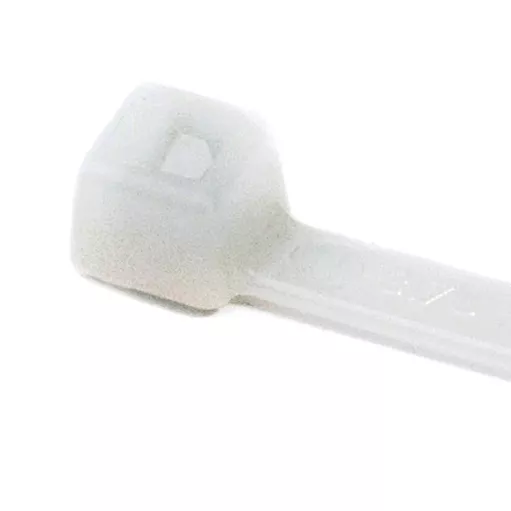 Cable Tie, 4" Long, UL Rated, 18lb Tensile Strength, PA66, Natural, 100/pkg