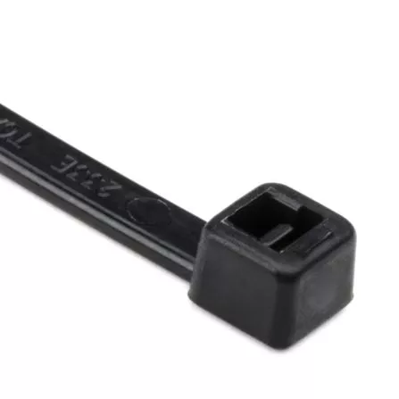 Cable Tie, 6" Long, UL Rated, 30lb Tensile Strength, PA66, Black, 100/pkg
