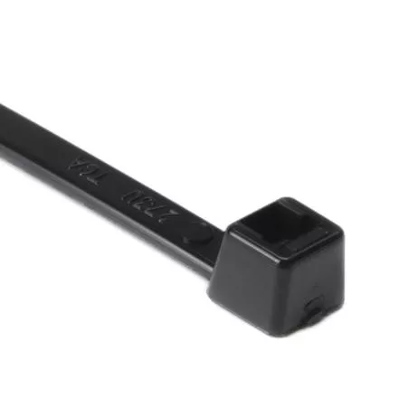 Cable Tie, 8" Long, UL Rated, 50lb Tensile Strength, PA66, Black, 1000/pkg