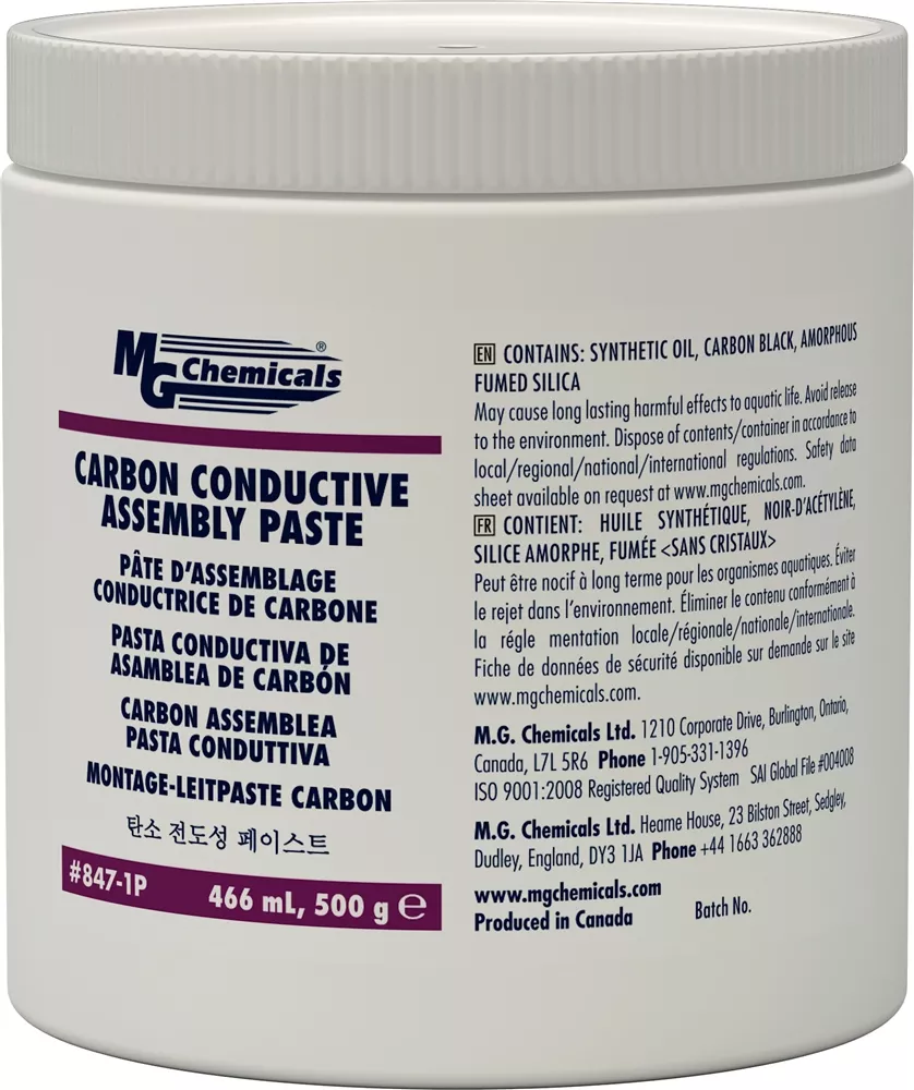 Carbon Conductive Assembly Paste, 500 g (1.1 lb), jar