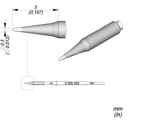 Cartridge Conical dia. Ø 0.3 S1 Nano Soldering Tip
