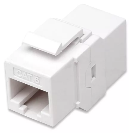 Cat6 Inline Coupler, Keystone Type 8P8C Female to 8P8C Female, UTP, White