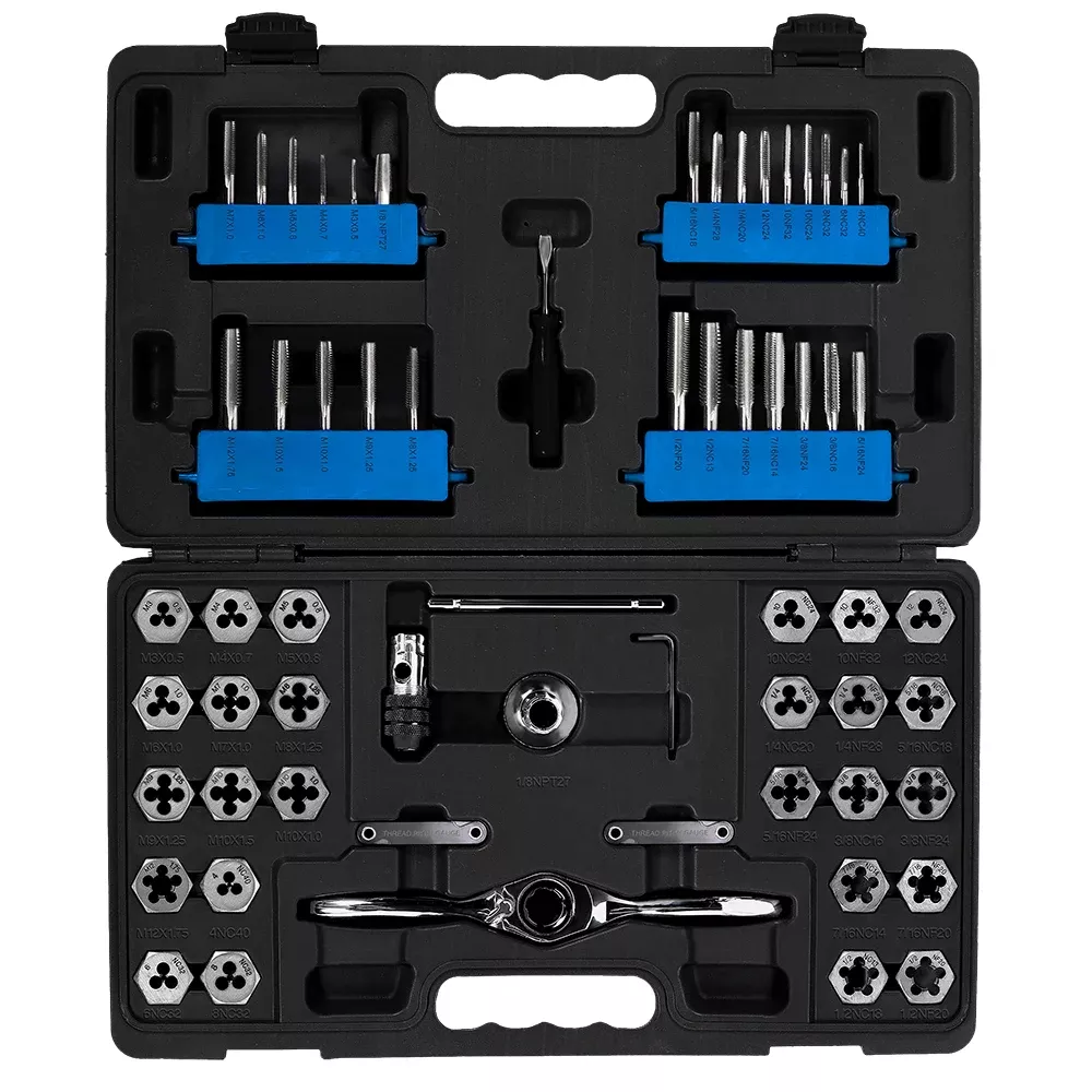 Champion Cutting Tools Tap and Die Set - UNC, UNF, Metric - 62 Pc CS60P-A