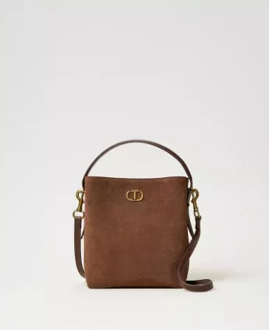 ‘Chelsea’ Leather Bucket Bag Dark Chocolate Brown