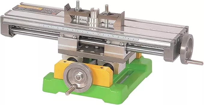 Compound Bench Table Compact Aluminum Bench Top WoodWorking Clarmp Vise Fixture Cross Slide Table 2 Axis Adjustive for Mini Drill Milling Machine (6350)