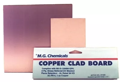 Copper Clad Boards Plain (1oz copper), Single Sided, 1/16", 3"x5"
