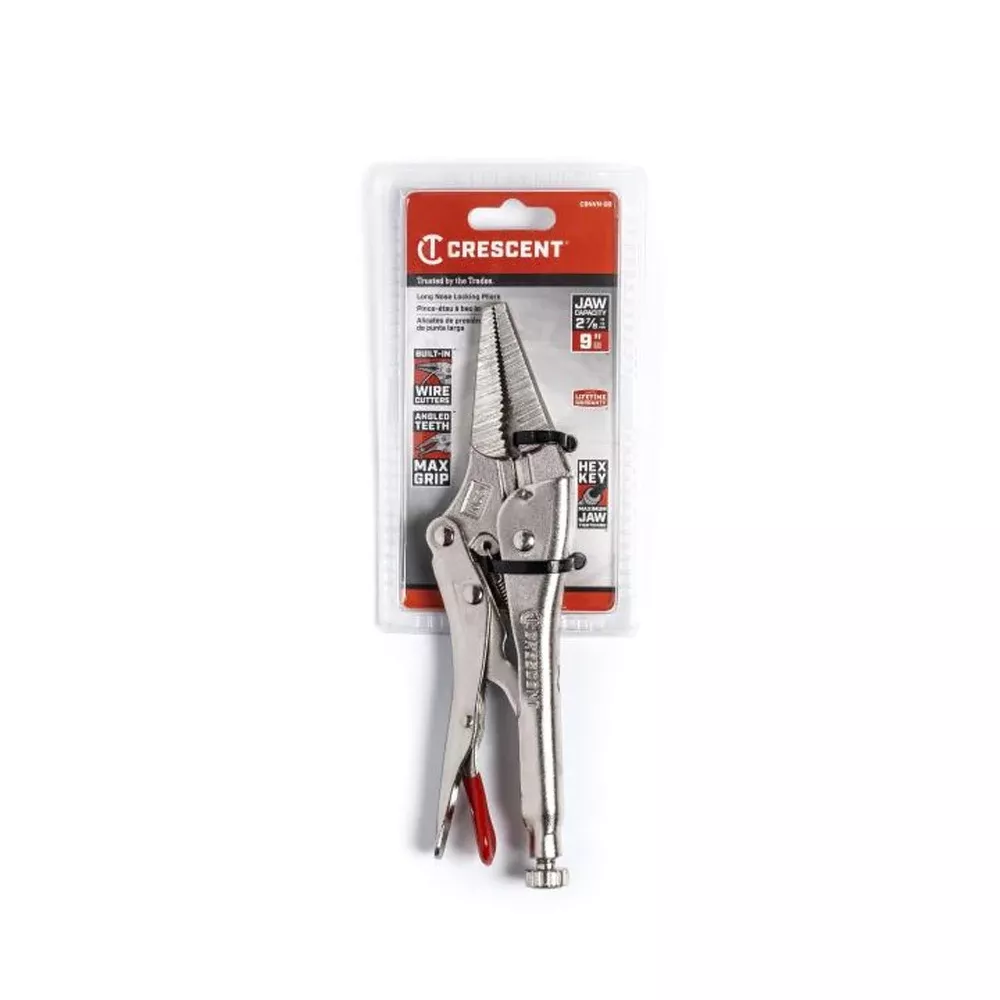 Crescent 9" Long Nose Locking Pliers with Wire Cutter C9NVN-08