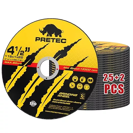 Cut Off Wheels 4-1/2",25+2 Pack Metal Cutting Wheel,Thin 4.5” Metal & Stainless Steel Fast Cutting Discs for Angle Grinder - 7/8" Arbor Hole