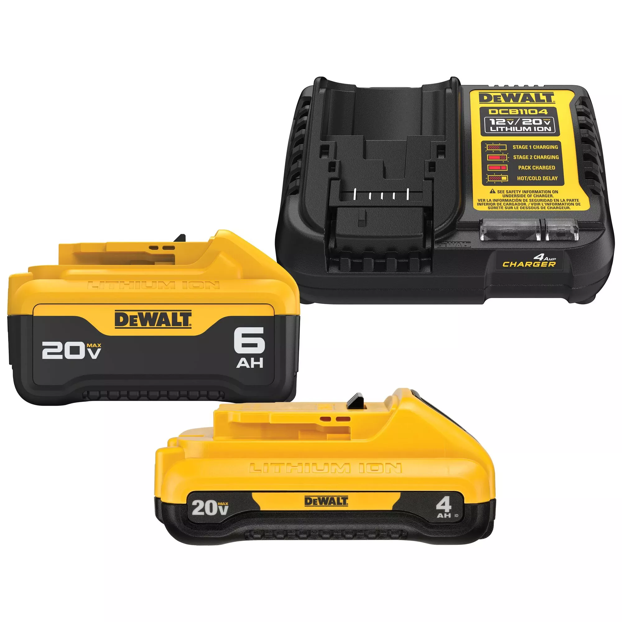 DeWalt 20V MAX* 4.0Ah, 6.0Ah Batteries & Charger Kit DCB2460C