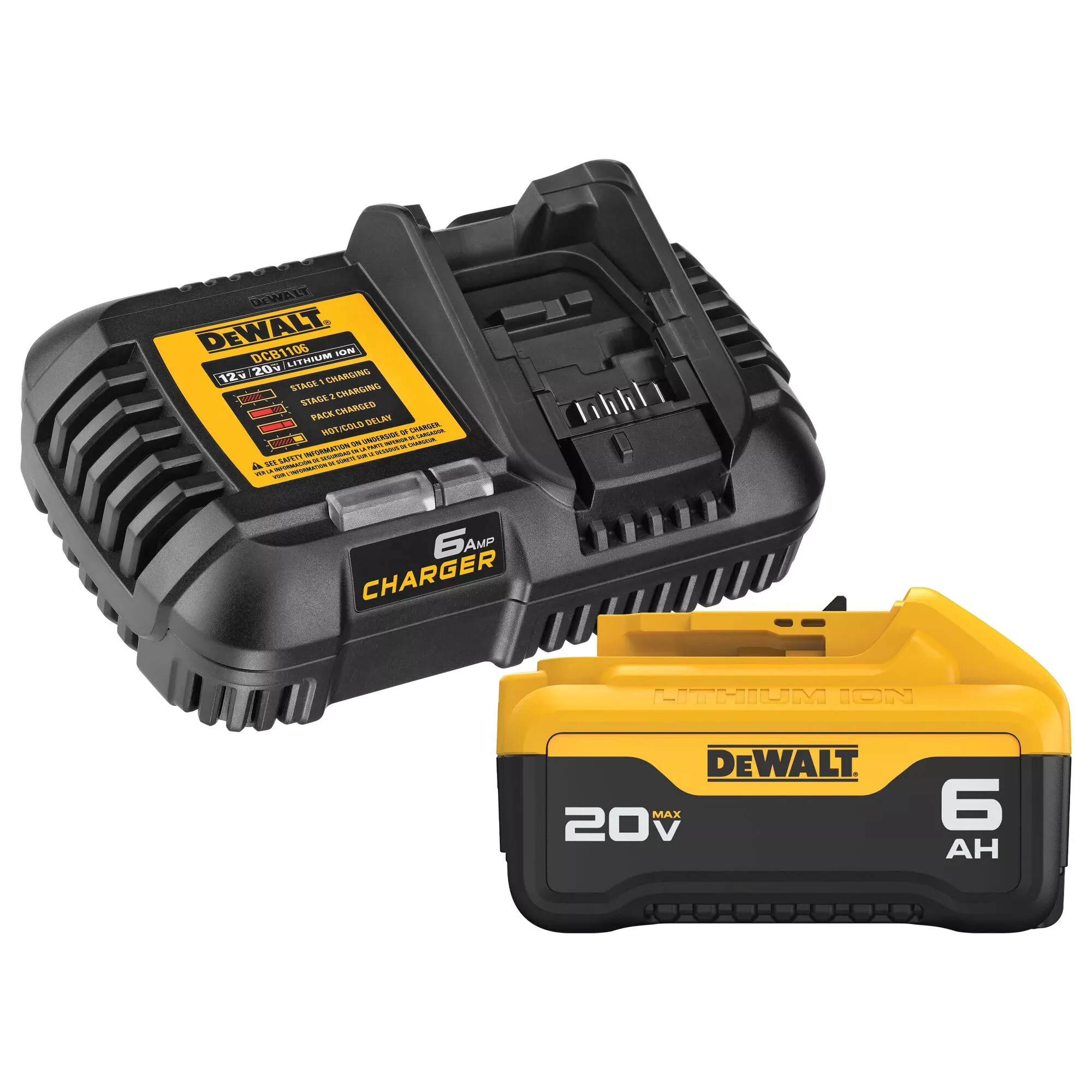 DeWalt 20V MAX* 6.0Ah Battery & Charger Kit DCB206C