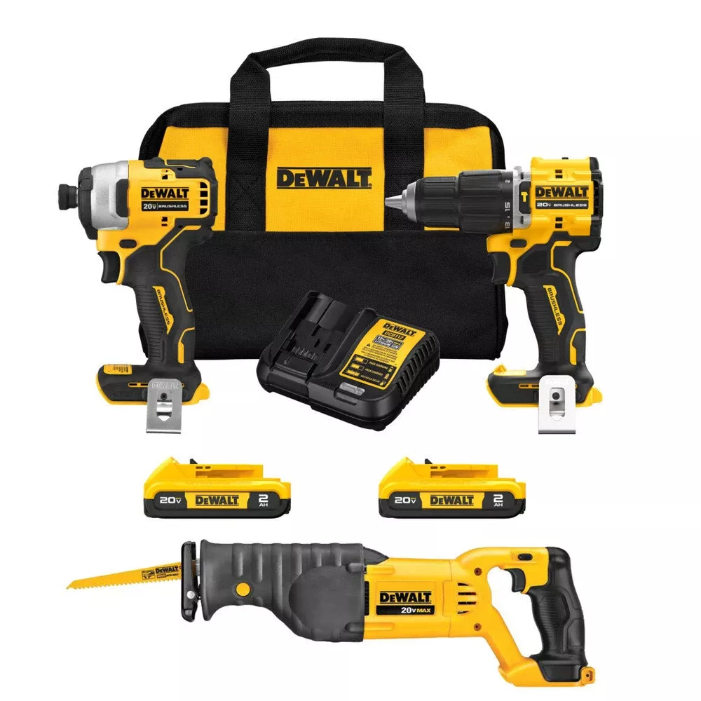 DeWalt 20V MAX Brushless 3 Tool Combo Kit DW-DCK226D2-DW-DCS380B