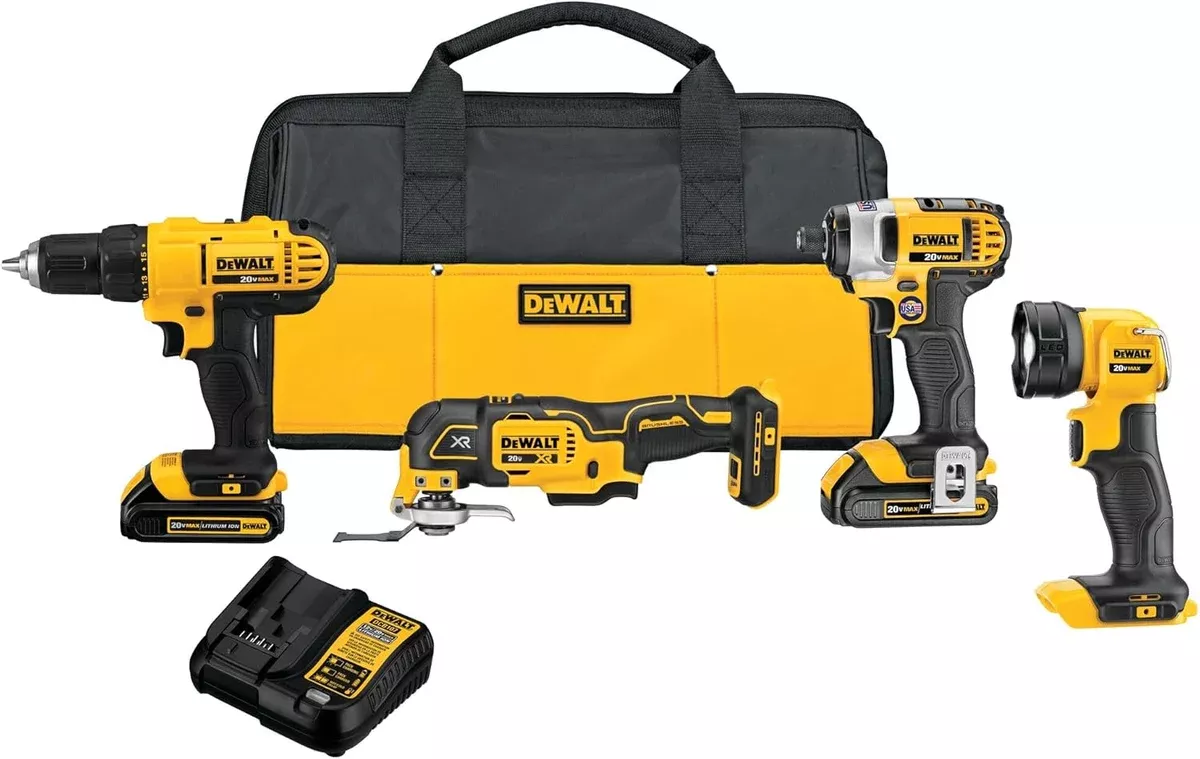 DEWALT 20V MAX Cordless 4-Tool Combo Kit | Essential Jobsite Power DCK444C2