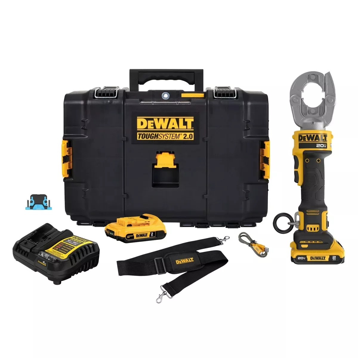 DEWALT 20V MAX* Cordless Compact 6-Ton In-Line Died Crimping Tool Kit DCE310D2