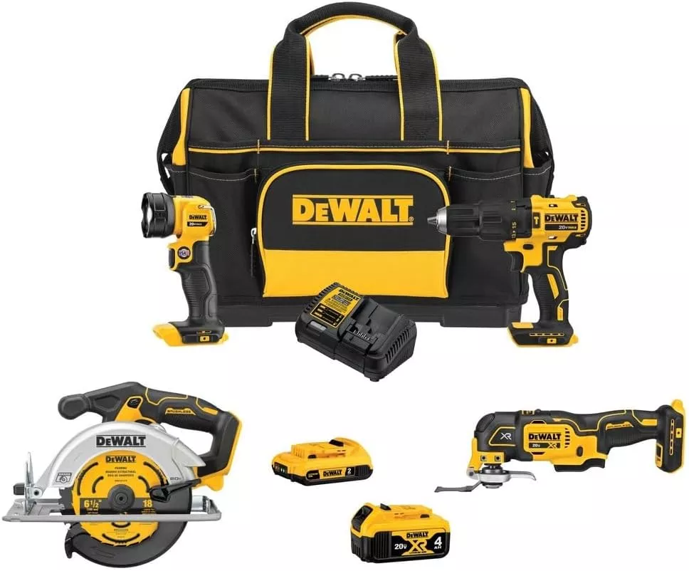DEWALT 20V MAX FLEXVOLT ADVANTAGE 4-Tool Combo Kit with TOUGHSYSTEM - DCKSS400D1M1