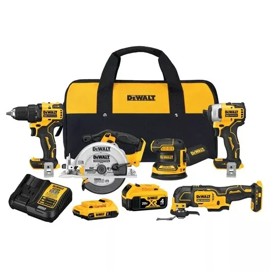 DEWALT 20V MAX XR Brushless 5-Tool Combo Kit with 5Ah Batteries | DCK530P2
