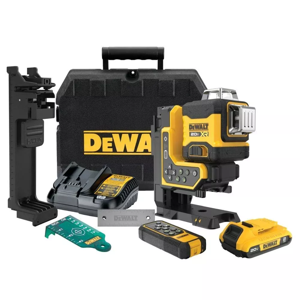 DEWALT 20V MAX* XR Remote Control 3 x 360 ft. Green Line Laser Kit - DCLE34035D1