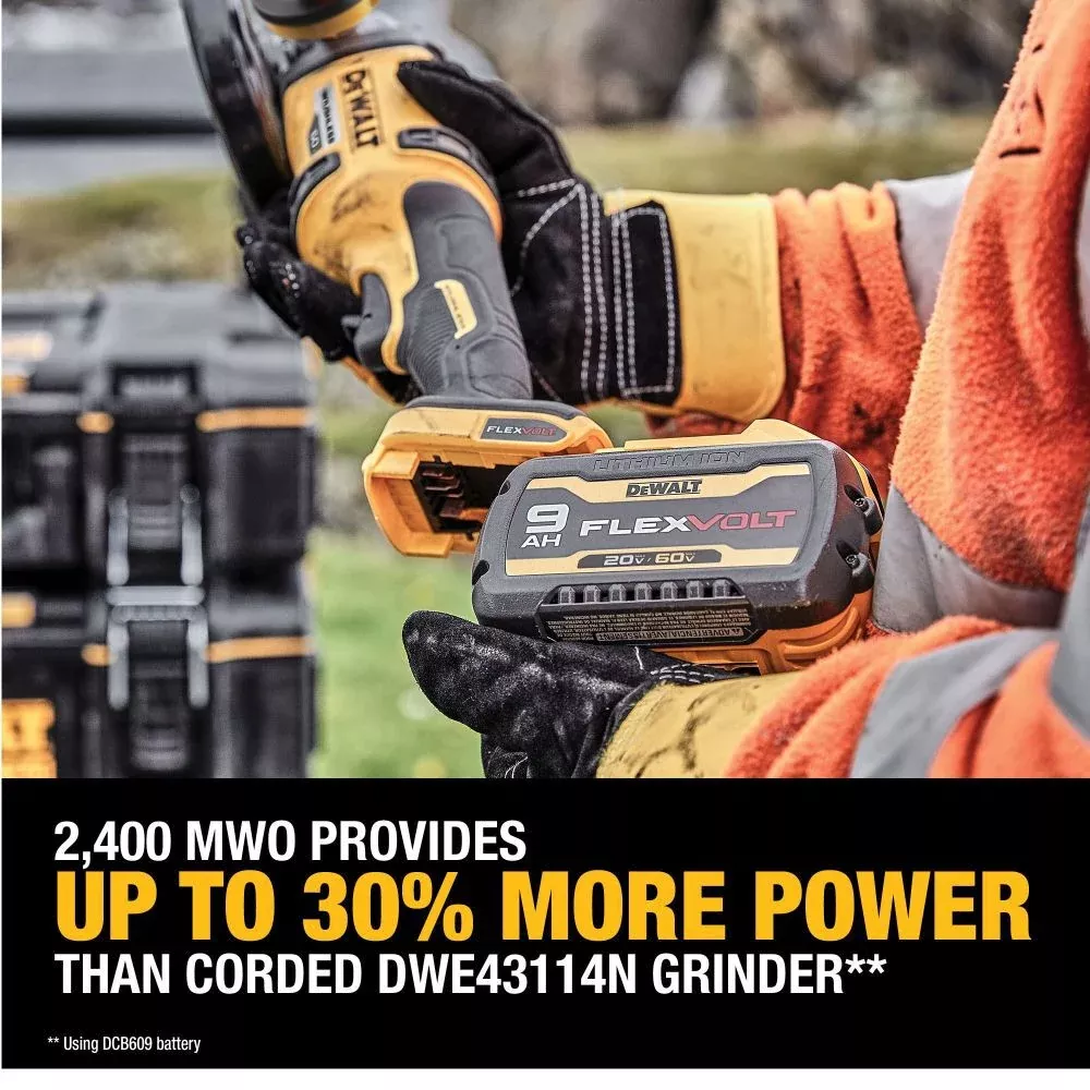 DEWALT 60V MAX* 4-1/2"-6" Side Handle Detect Angle Grinder Kit - DCG418SHDX2