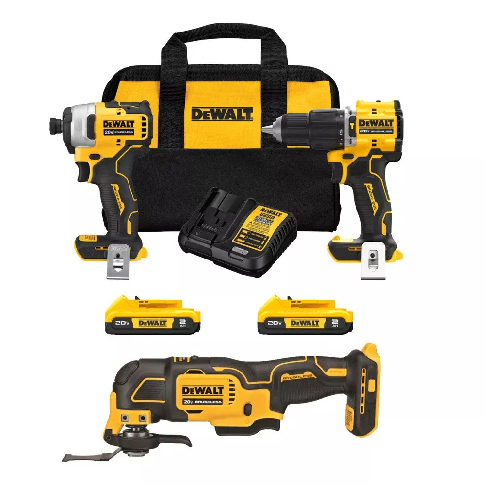 DeWalt ATOMIC 20V MAX Brushless 3-Tool Combo Kit Bundle DW-DCK226D2-DW-DCS354B