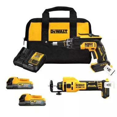 DEWALT DCK265E2 20V MAX XR Brushless Drywall Screwgun & Cut-Out Combo Kit with POWERSTACK™ Batteries