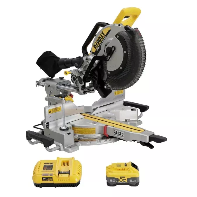 DEWALT DCS785WW1 20V MAX XR 12in Double Bevel Sliding Miter Saw Kit - Precision Cuts, Cordless Power